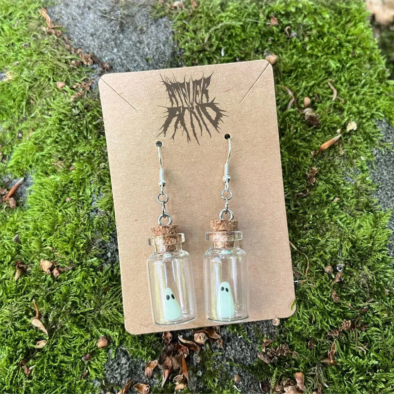 Wholesale Halloween Bottle Luminous Ghost Necklace